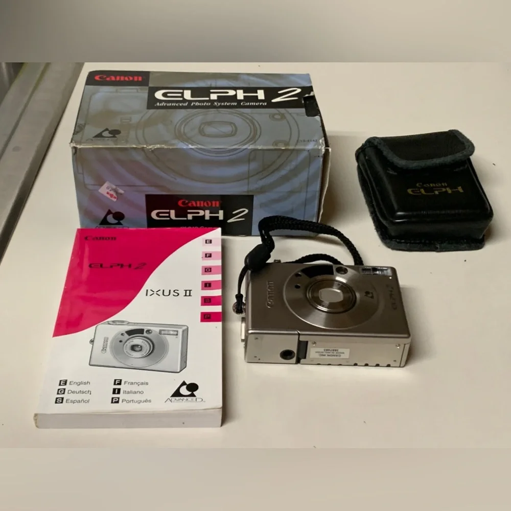 1999 Vintage Canon ELPH 2 APS Film Point and Shoot Camera